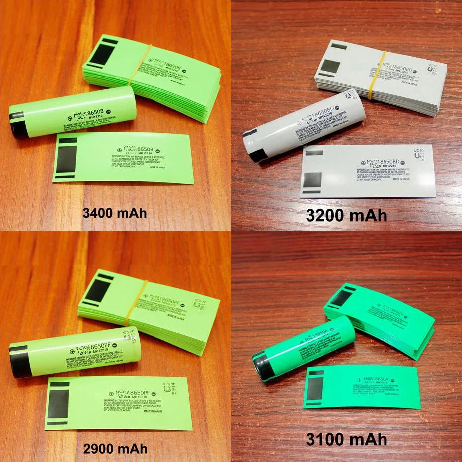 100pcs/lot 18650 lithium battery shrink film PVC heat shrinkable tube battery packaging skin packaging insulation tube