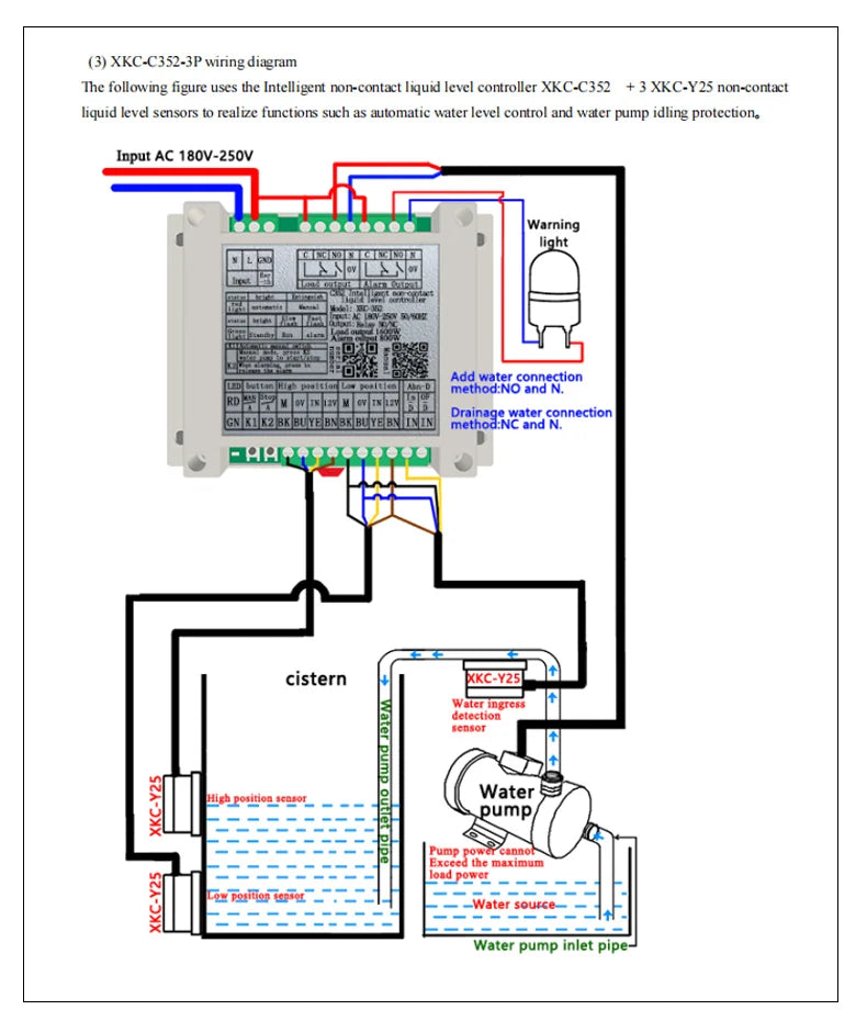 XKC-C352 Non-contact Level Controller  Water Level Sensor Level Sensor Automatic Water Replenishment Water Tank Sensor