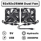 GDSTIME Dual 40mm 50mm 60mm 80mm 92mm 120mm 140mm DC 5V Powered USB Fans with 2 in 1 USB Cable for AV Receiver DVR Cooling