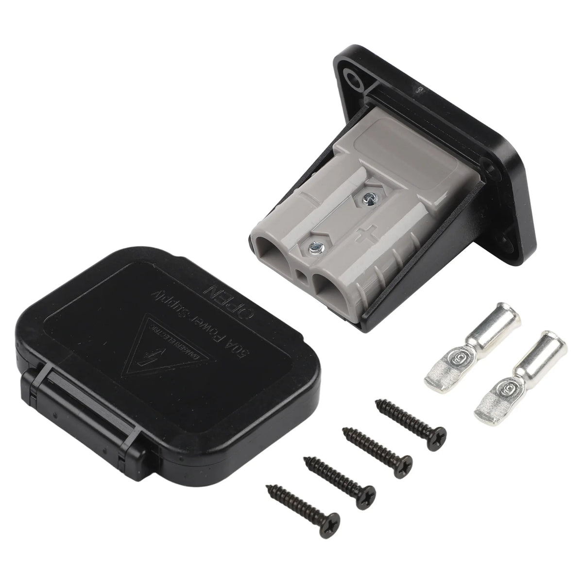 Fixed Base For Anderson Connector For Electric Vehicle Charging, PC Flame Retardant Shell, 50A 120A 175A Rated Current, 600V