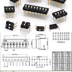 5pcs Slide Type Switch Module 1 2 3 4 5 7 8 10PIN /1.27/2.54mm Position Way SMD/DIP Pitch Toggle Switch Snap Switch Dial Switch