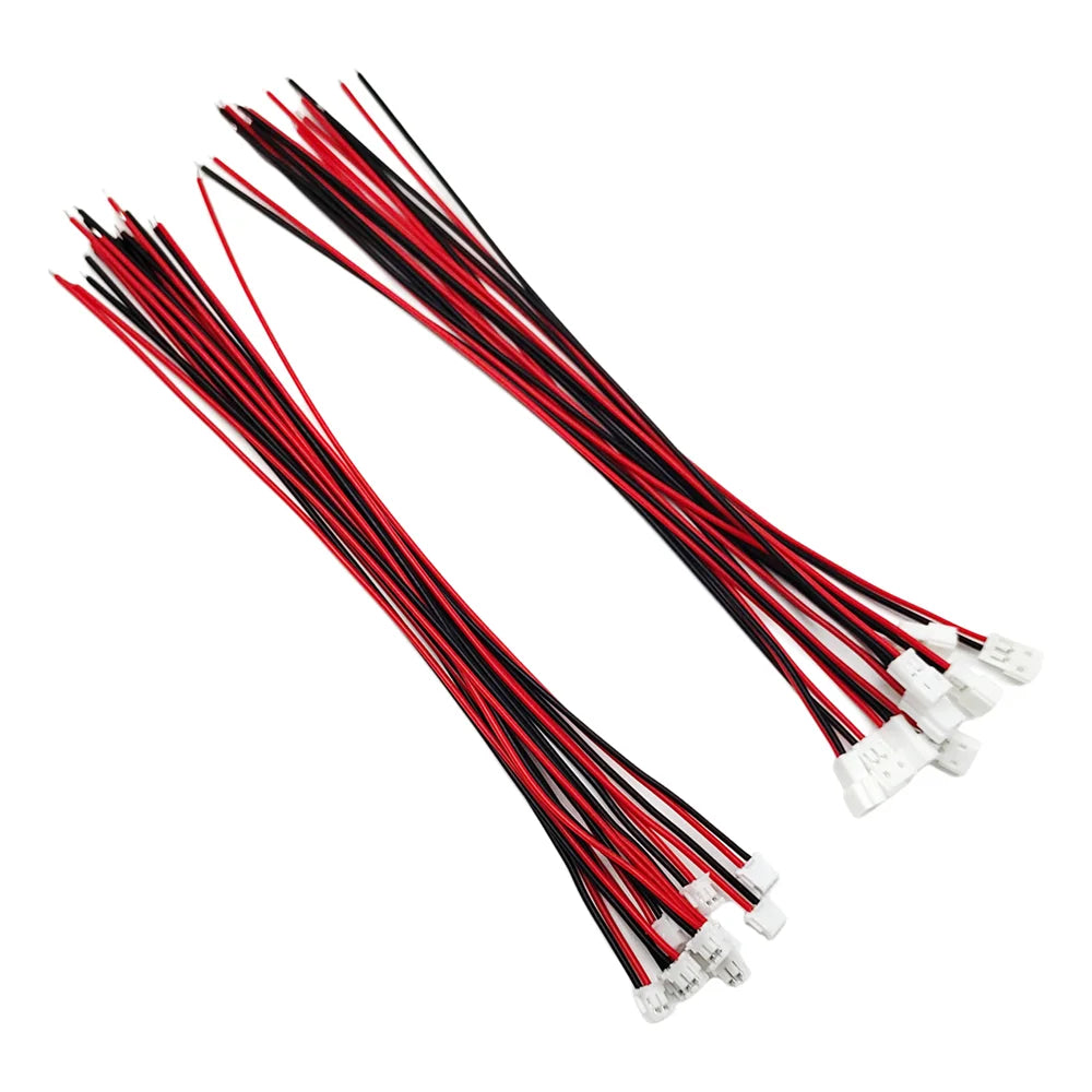 5/10 Pairs JST ZH 1.5mm Pitch 2-Pin Male-Female Connector Cable Harness - 24AWG 150mm Red/Black Wires for PCB/Battery/Sensor