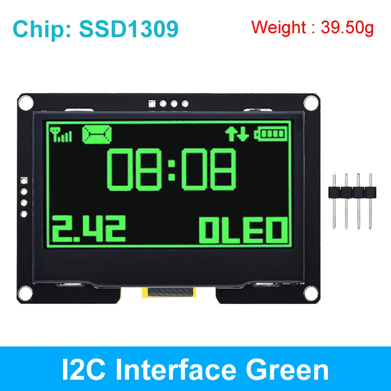 2.42 inch 2.42" OLED Display Module 128x64 LCD HD Screen Module SSD1309 7 Pin SPI/IIC I2C Serial Interface for Arduino UNO R3