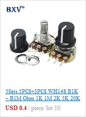 WH138-1 Potentiometer Adjustable Resistance Speed Regulator With Switch WH138 B5K B10K B20K B50K B100K B250K B500K 10K 100K 2PCS