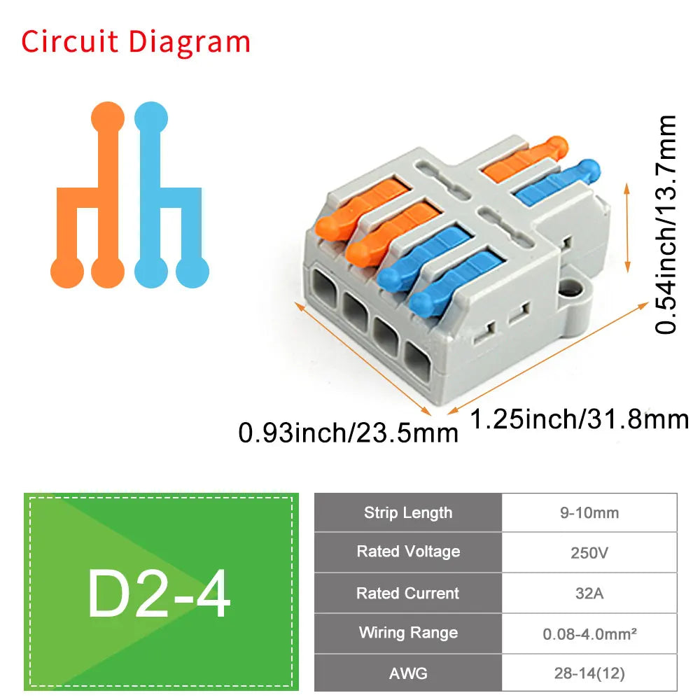 10/50 PCS Universal Compact Mini Fast Wire Connectors Lever Nut Crimp Splitter Electrical Conductors Push-in Home Terminal Block
