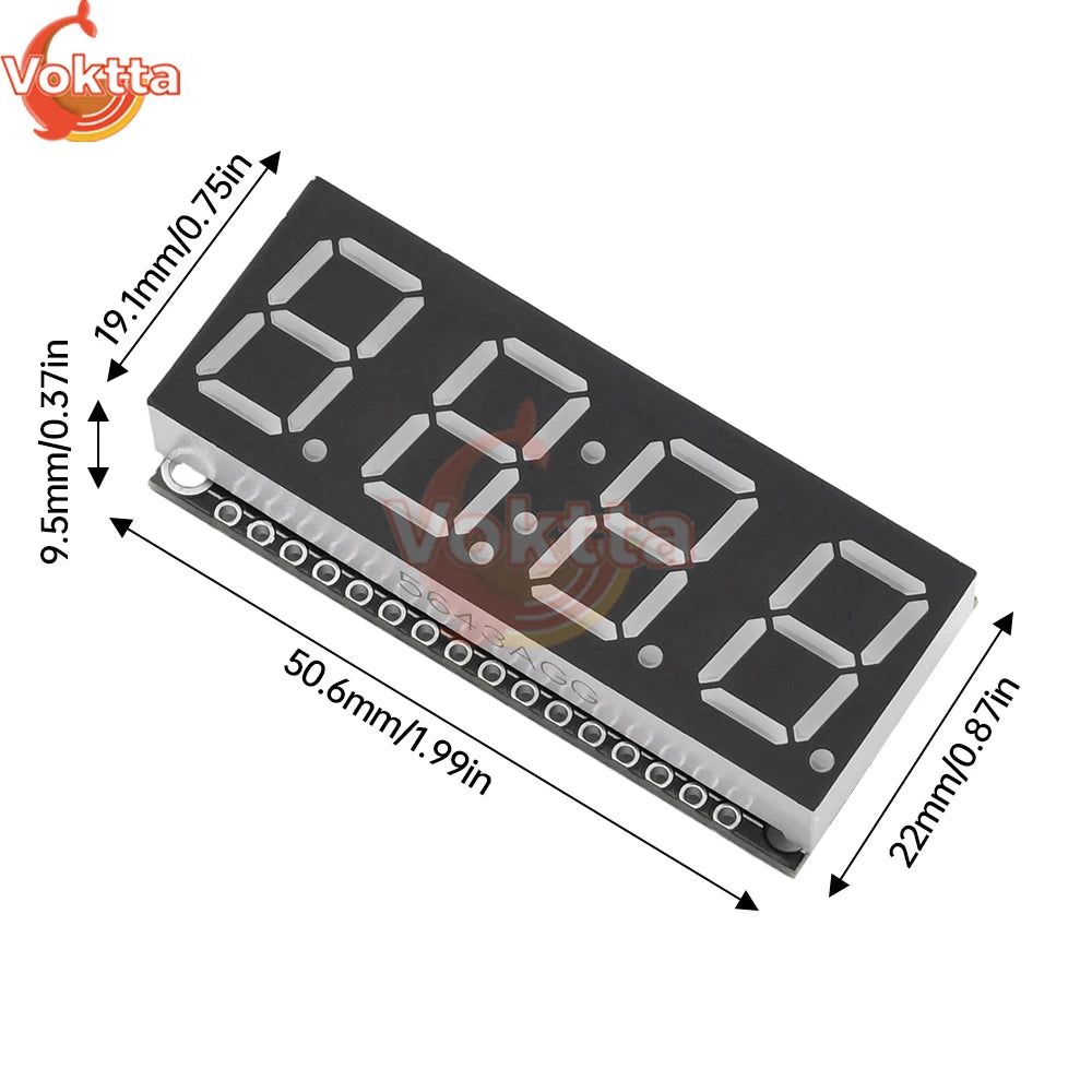 4 Bits Digital LED Display Module DIY Clock Electronic Kits 7 Segment 0.56 inch Time Clock Indicator with HT16K33 Driver Board