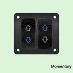 UP DOWN ARROWS Momentary Rocker Switch 7P (ON)-OFF-(ON) DPDT Retractive Switch + Wires for Car Boat Marine Vehicle Yacht Ship