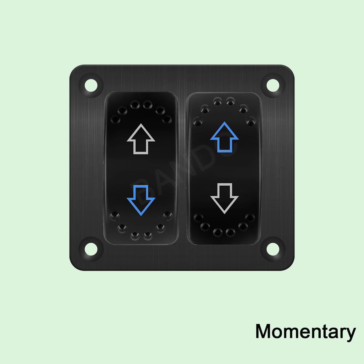 UP DOWN ARROWS Momentary Rocker Switch 7P (ON)-OFF-(ON) DPDT Retractive Switch + Wires for Car Boat Marine Vehicle Yacht Ship