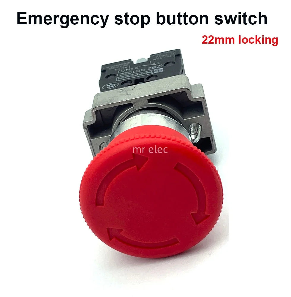 10PCS Emergency Stop Button Switch XB542 Self-Locking Stop XB2-BS545 Rotation Reset Mushroom Head Normally Open Normally Closed