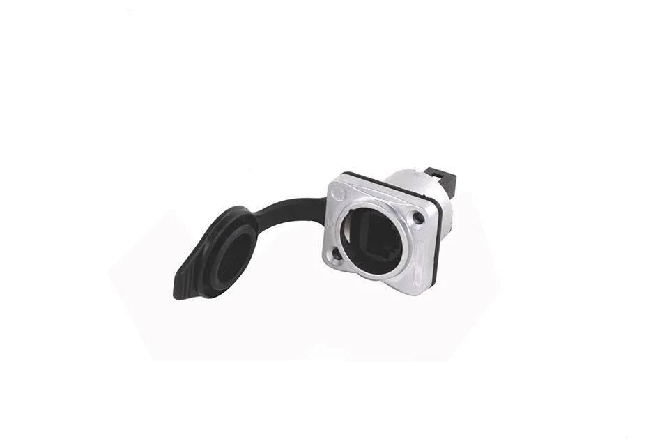 10pcs Waterproof D type RJ45 Connector Female to Female Socket Metal Shell Chassis Panel Mount Network Ethernet RJ45 Adapter