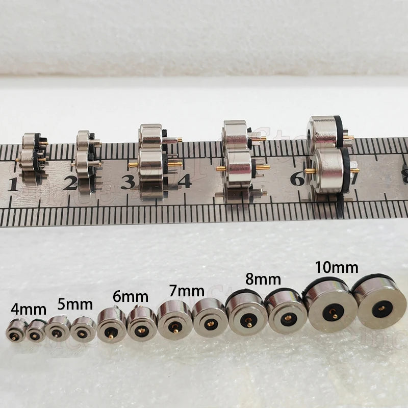 4/5/6/7/8/10mm Circular Magnetic 2Pin Male And Female Pogo Pin Connector 12V 2A Gold-plated For DIY Charging Of Smart Watches