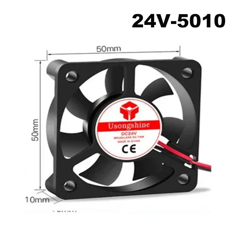 5010/4020/4010/3010 5V/12V/24V Cooling Turbo Fan Brushless 2Pin For 3D Printer Extruder DC Cooler Blower Part Plastic Fans