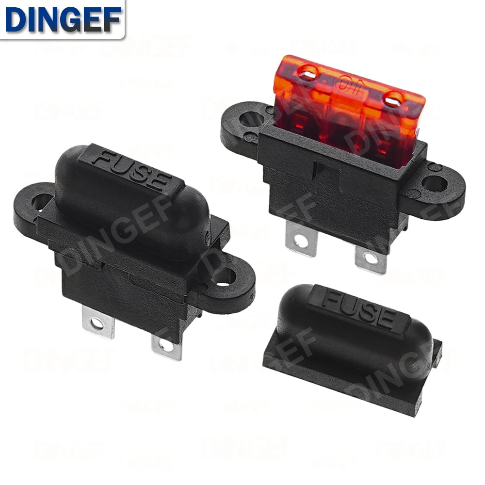 5PCS Waterproof Auto Standard Middle Fuse Holder + 1-50A Car Boat Truck ATC ATO Blade Fuse 3A 5A 10A 15A 20A 25A 30A 35A 40A 50A