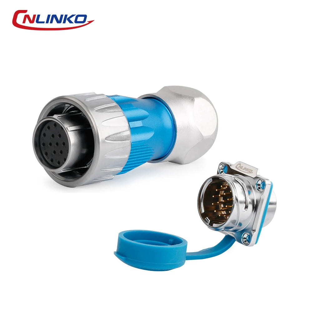 CNLINKO M24 Waterproof Circular Aviation Connector GEN3 10/12/19/24P Metal Shell Male/Female for Industrial & Medical Equipment