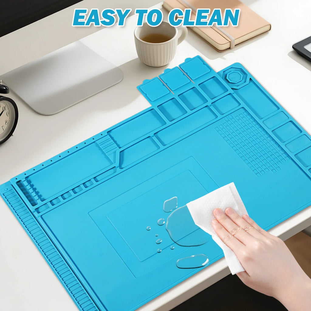 45x30cm Silicone Soldering Mat Heat Resistant Large Anti Static Magnetic Electronic Repair Work Mat Cell Phone Laptop Repair Pad