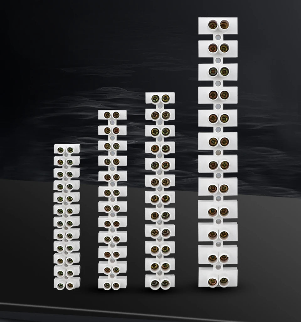 10Pcs 12 Position Electrical Wire Connector Retardant X3-1012 20A 30A Terminal Blocks Barrier Terminal Strip Plastic Terminal