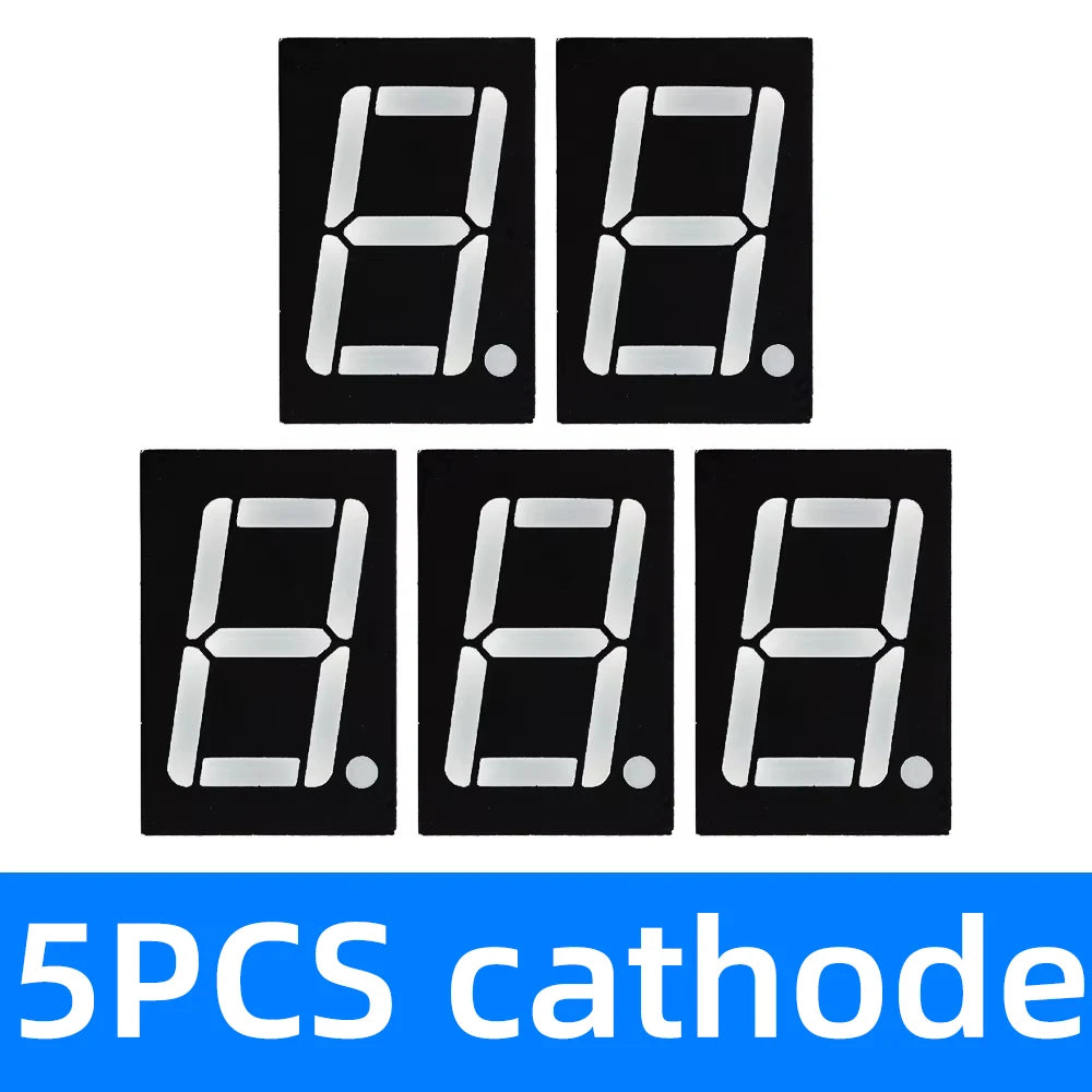 1~10PCS 0.56-Inch 1-Digit 7-Segment Digital Tube: Red LED, Common Cathode Display