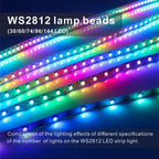 WS2812B  Led Strip 5v  30/60/74/96/144 Leds Smart RGB Pixel Strip Black/White PCB IP30/65/67 WS2811 IC Led Light 1m/2m/3m/4m/5m