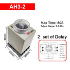 1 PC AH3-2 Time Relay AC/DC Universal Thick Stitch Power-on Delay Timer AH3-3 Time Set Range 0.1S-60m with Base DC12V24V AC220V