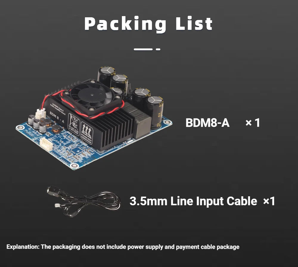 BDM8-A  TPA3255 2x300W HIFI Digital Power Class D Amplifier Board High-power 2.0 Channel Stereo