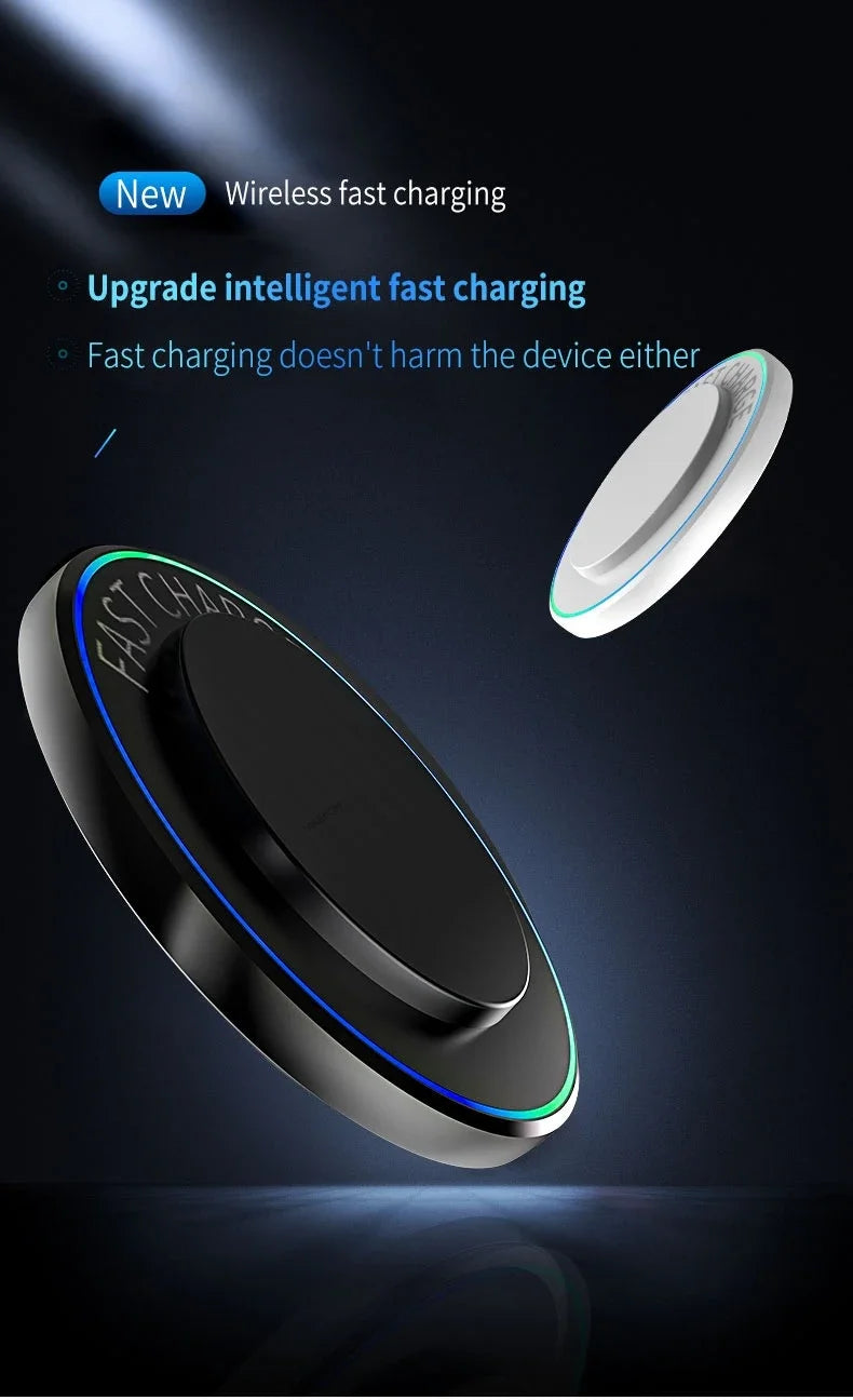 Portable Mini Desktop Wireless Charger Stand Pad For iPhone 17 16 15 14 13 12 Pro Max Samsung S25 Xiaomi Fast Charging Station