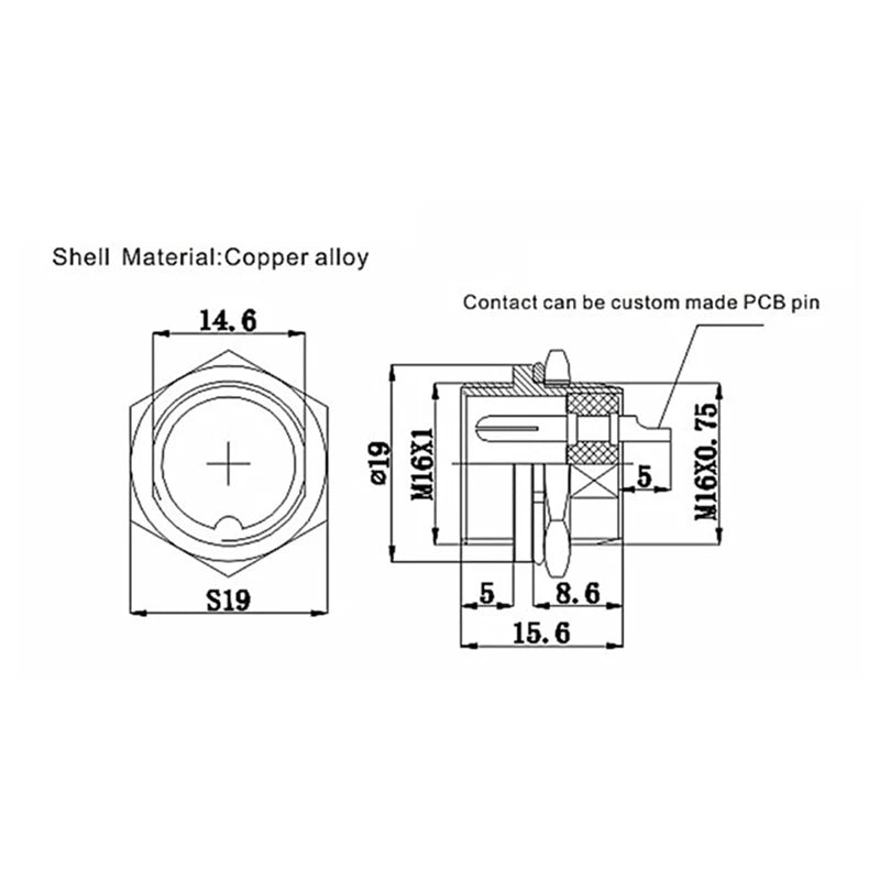 1/5Pcs GX16 2/3/4/5/6/7/8 Pin 16mm Circular Aviation Male Socket Plug Wire Panel Connector Adapter