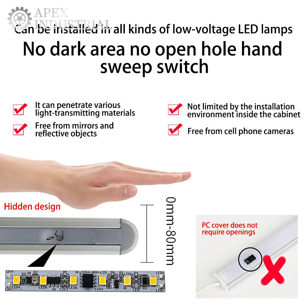 Infrared Sensor 6-12V 5A IR Hand Wave Sensor Switch Hand Sweep Motion Proximity Sensors for Kitchen Accessories 3000/4000/6000K