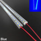 20 Inch 36 LEDs Red Green Blue LED Light Bar DC12V U/V-Shaped Flat Aluminum Channel Rigid Strip for Indoor Lighting