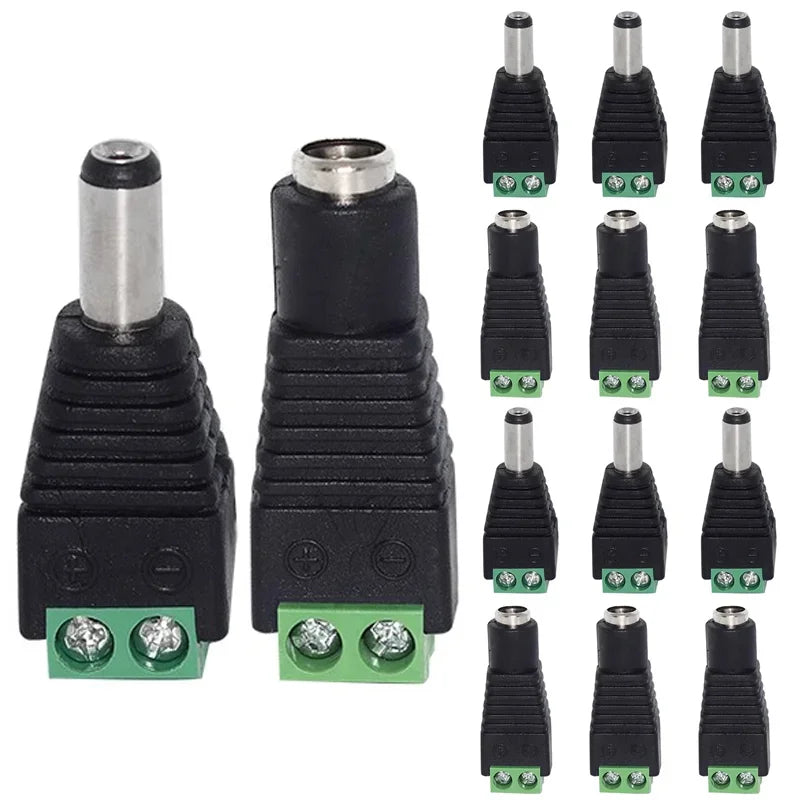 5/20pcs 12V DC Power Connector 5.5mm*2.1mm Power Jack Plug Barrel Adapter,DC Power Connector