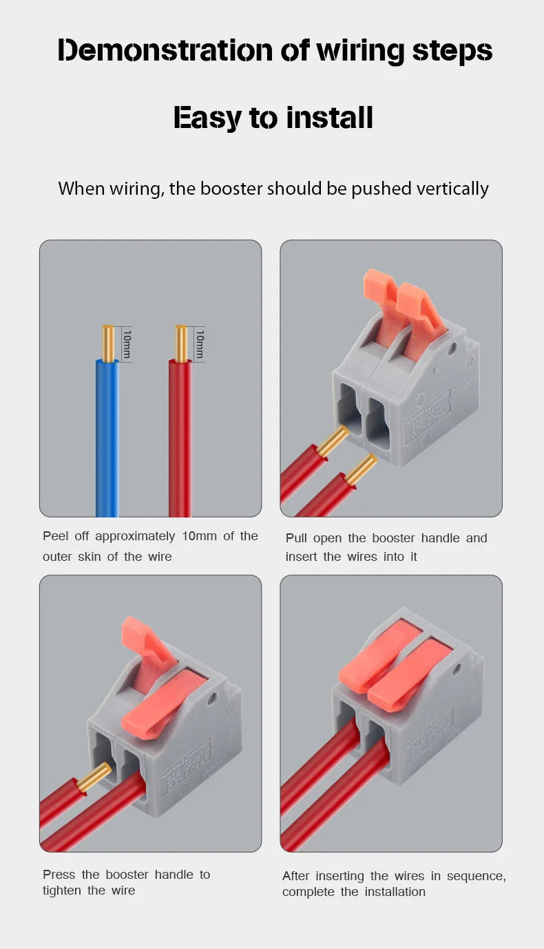 5/10PCS Wire Connector Electric Cable Led Conectors For 4mm² 6mm² Fast Terminals Blocks Docking Butt Household Electrician Tools