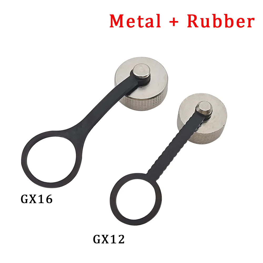 2Pcs GX12 GX16 GX20 Aviation Connector Plug Cover Circular Waterproof Dust Metal/Rubber Cap GX12 GX16 GX20 Protective Sleeve