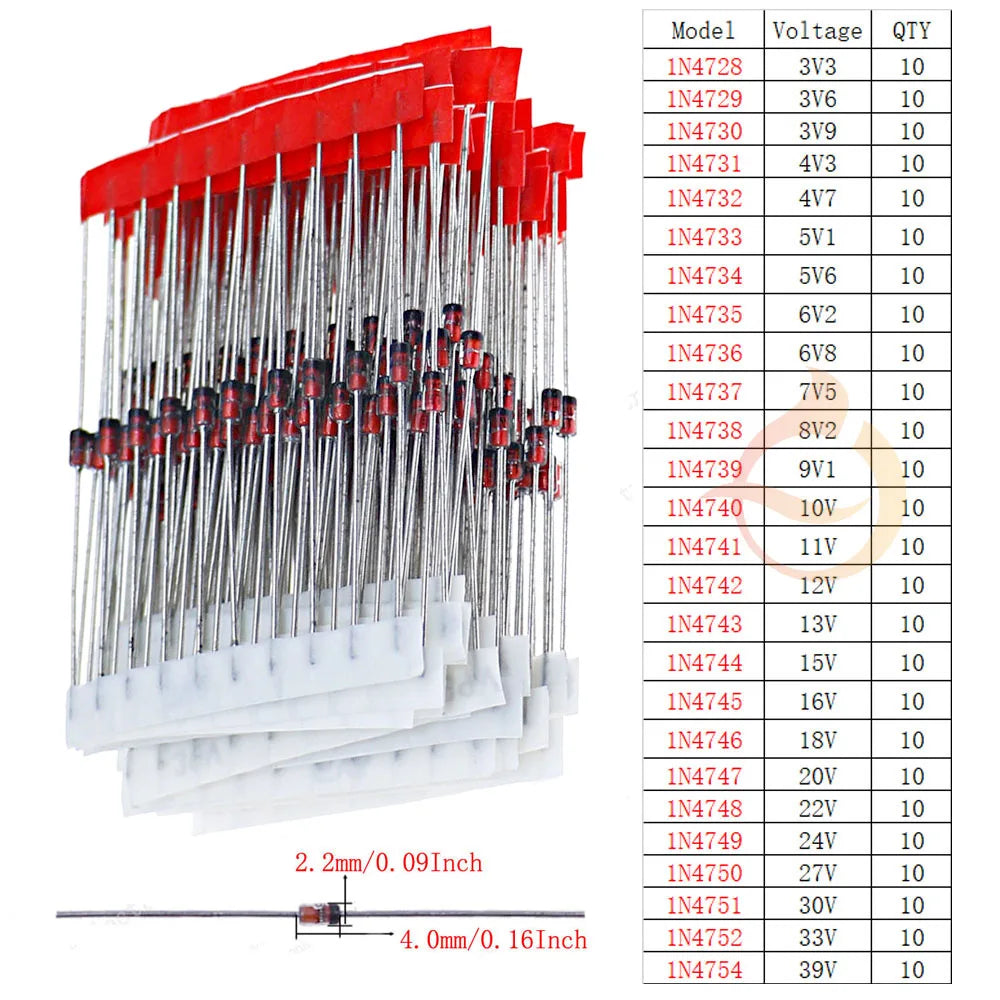 DIP SMD Zener Diode Fast Switching Schottky TVS Diode Kit 1N4001 1N4004 1N4007 1N5408 UF4007 FR207 1N5817 1N5819 1N5822 1N4148