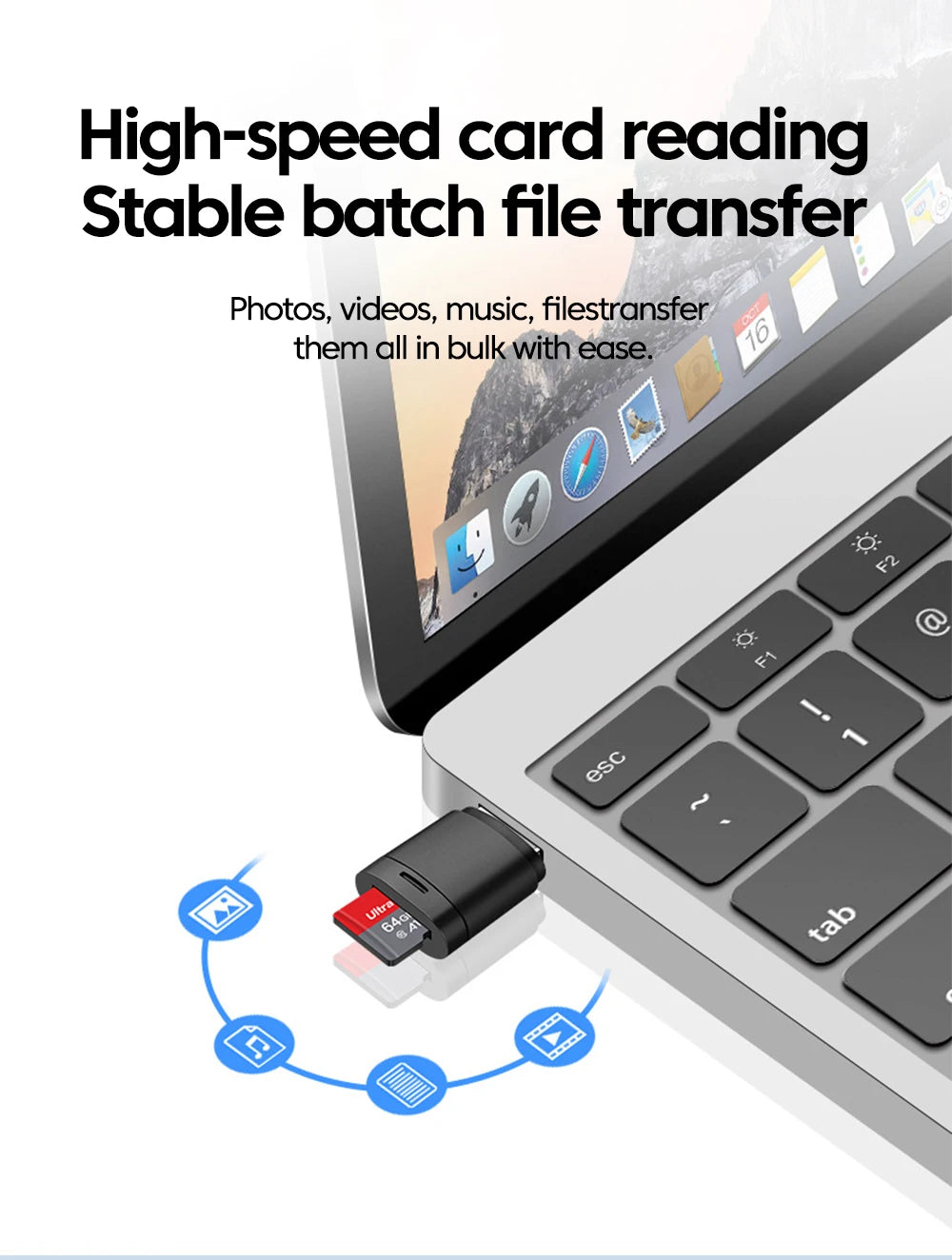 Mini TF Card Reader USB2.0 To TF Memory Card Adapter For PC Laptop Accessories High Speed MicroSD In Car Cardreader