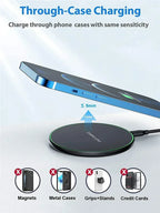 Wireless Charger For iPhone 17 16 15 14 13 Pro Max Induction Fast Charging Pad Dock Station For Samsung S25 S24 Xiaomi Huawei