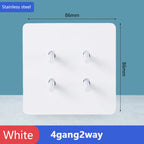 Toggle switch White stainless steel panel retro wall lamp switch AC110-250V 1 2 3 4 Gang 2 Way16A Universal wall light switch