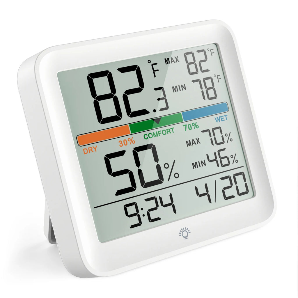 LCD Thermometer Hygrometer Sensor Gauge Indoor Room Digital Temperature Humidity Meter Weather Station For Home