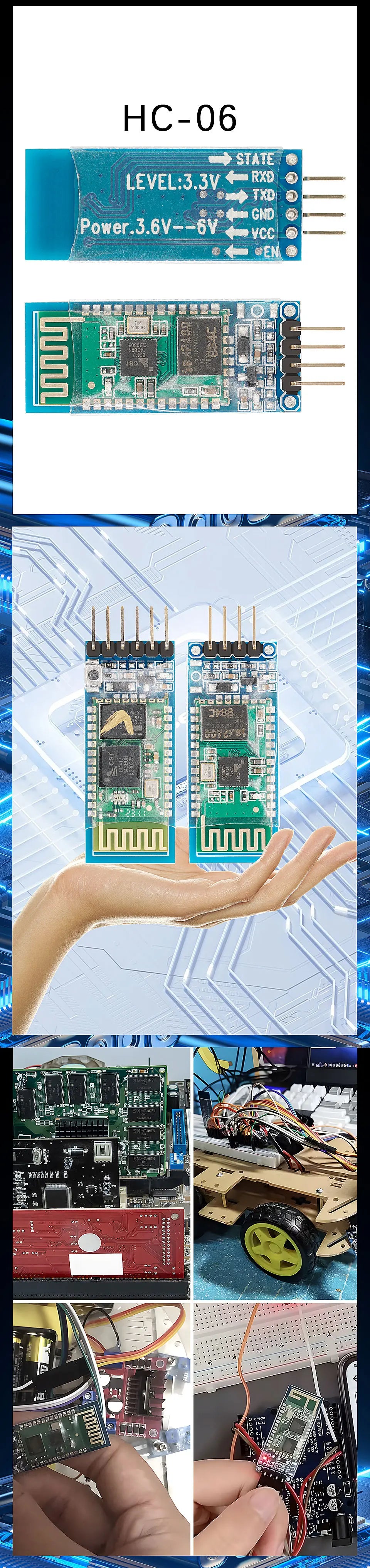 HC 05 Bluetooth ModuleRf Wireless Bluetooth Transceiver Slave Module Rs232 / TTL To UART Converter And Adapter
