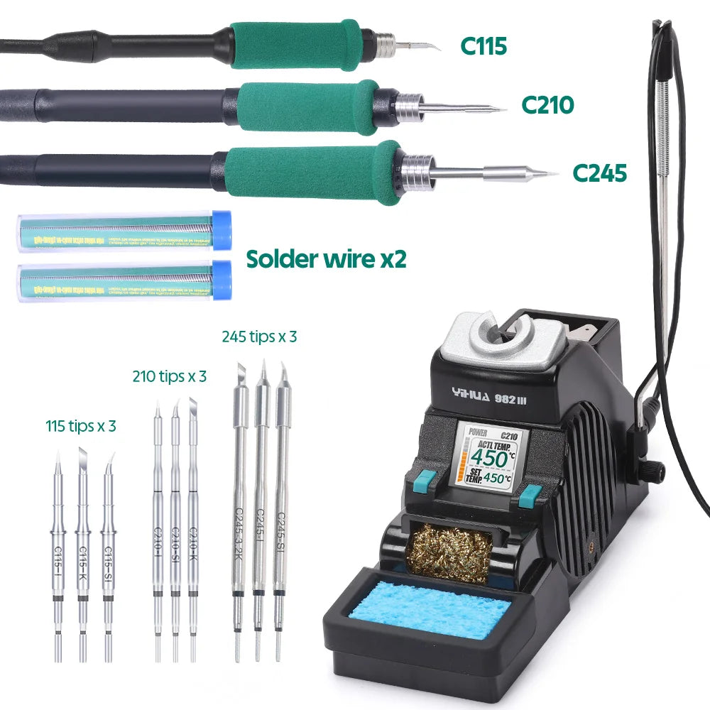 YIHUA 982-III C115 C210 C245 Soldering Iron Precision Soldering Station  Control Temperature Welding Rework Station