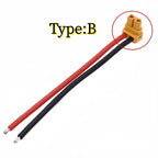 Amass XT30 Male Female Connector, XT30ULW-F Plug XT30U-M R/A 16AWG Silicone Cable Elbow Battery Charging Cable for RC Quadcopt
