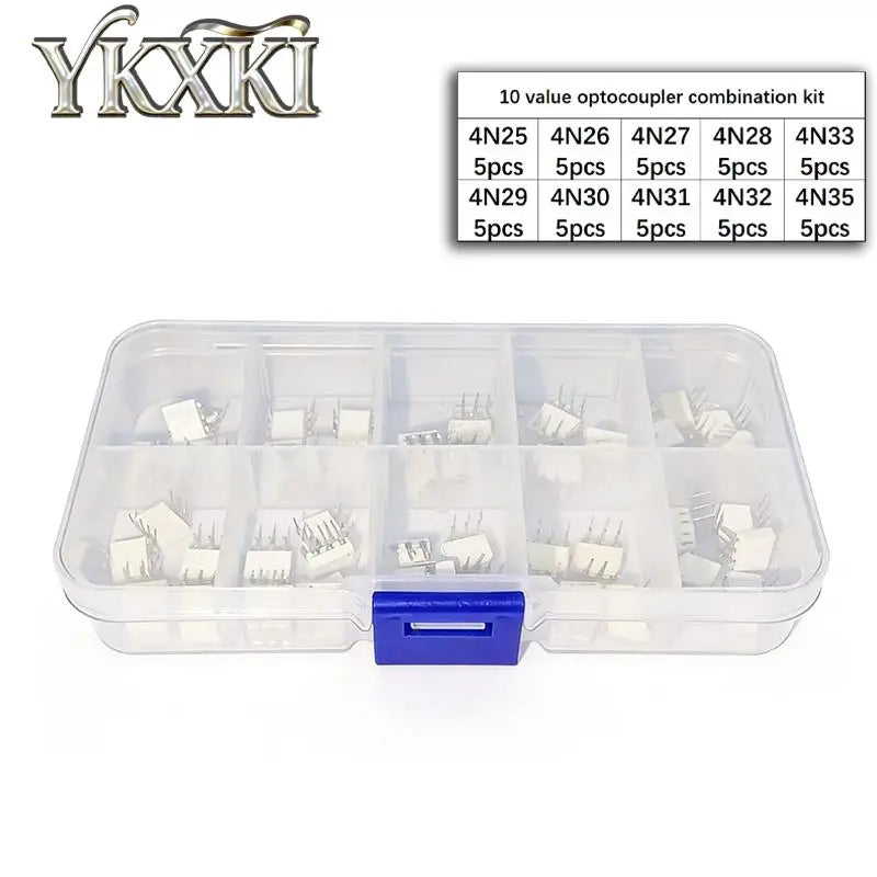 50PCS/Set Optocoupler KIT 4N25 4N26 4N27 4N28 4N33 4N29 4N30 4N32 4N35 4N36 DIP-6 IC Combination kit box