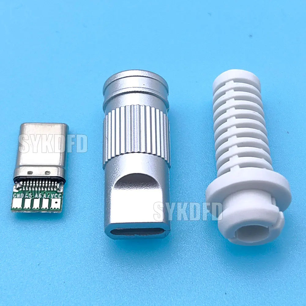 USB 3.1 24Pin Type-C Male 5 Solder Joints For Mobile Phone Fast Charging 3A C TO C With CC Solder Pad Repair DIY Data Plug