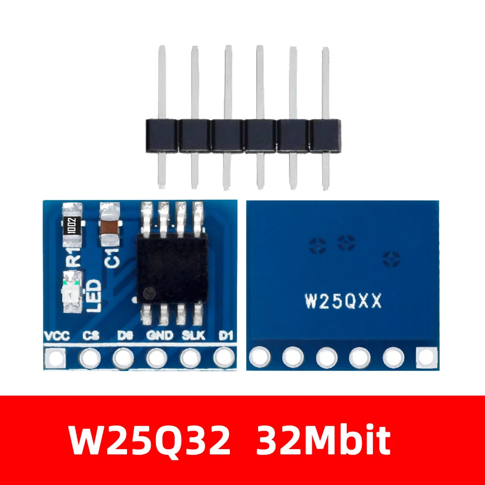 W25Q128FV 128Mbit (16MB) SPI NOR Flash Memory Module - 3.3V BV/FV Package for STM32 Development