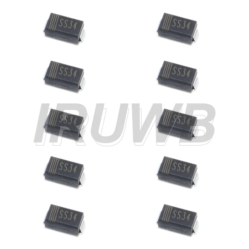 50pcs DO-214AC Model 1N5822 SS34 SMD Diode 3A/40V Schottky Diodes SMA Package Type A