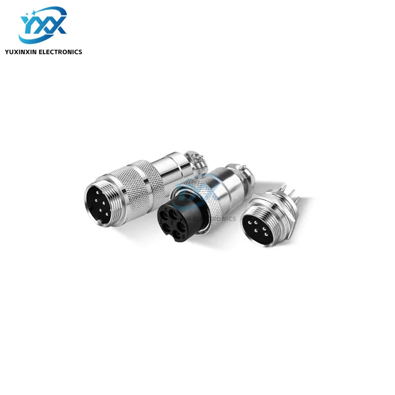 1 Set GX12 Aviation Connector Plug Socket M12 Cable Connector 2/3/4/5/6/7 Pin Male Female Panel Mount