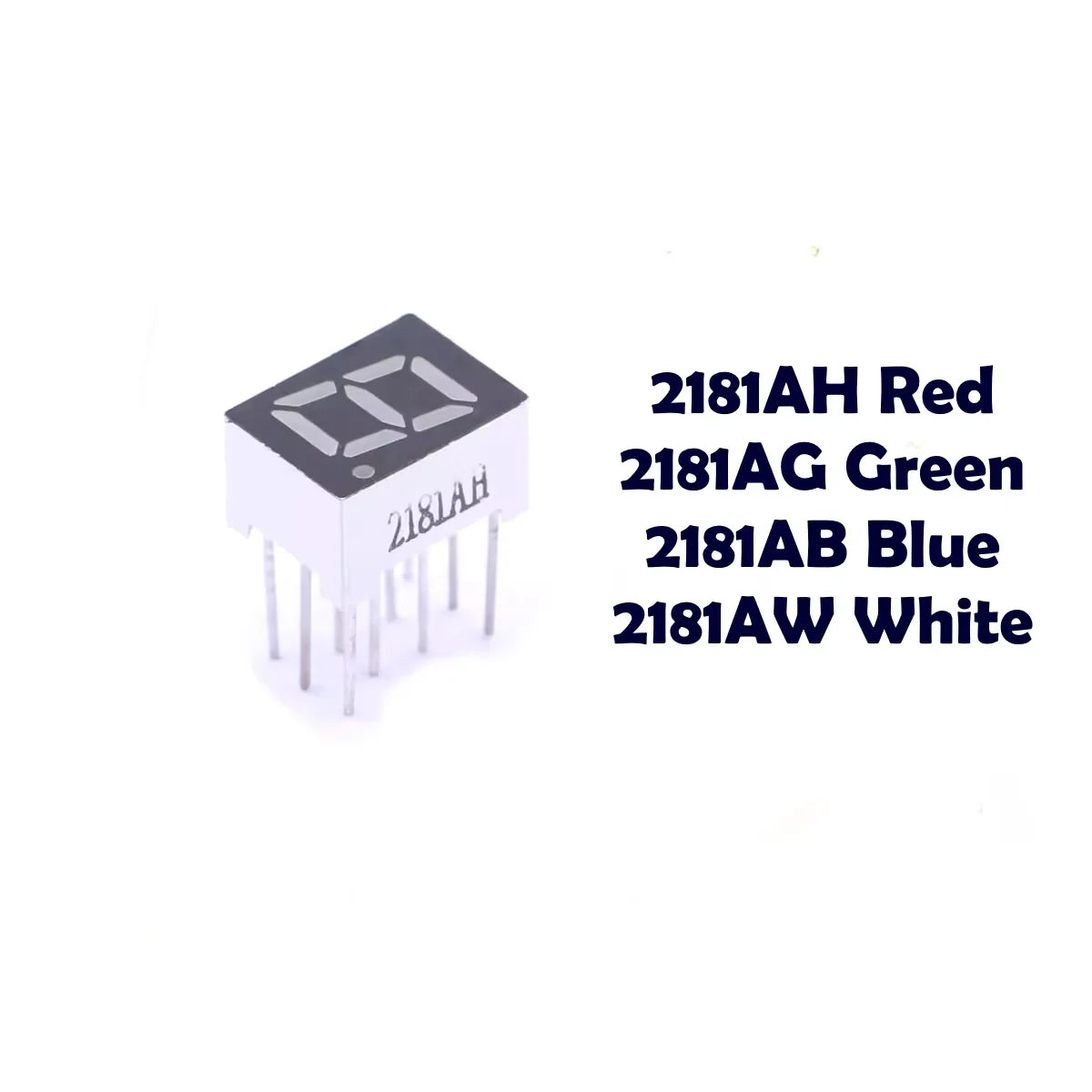 10PCS 2181AH 2181AB 2181AG 2181AW 0.28 Inch Common Cathode One Digit Seven Segment Led Display Tube 10Pin Red Blue Green White