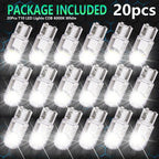 20X LED Bulbs White, Super Bright 194 168 T10 W5W 2825 LED Light Bulbs 6000K 3030 Chips LED Replacement Bulbs for interior Light