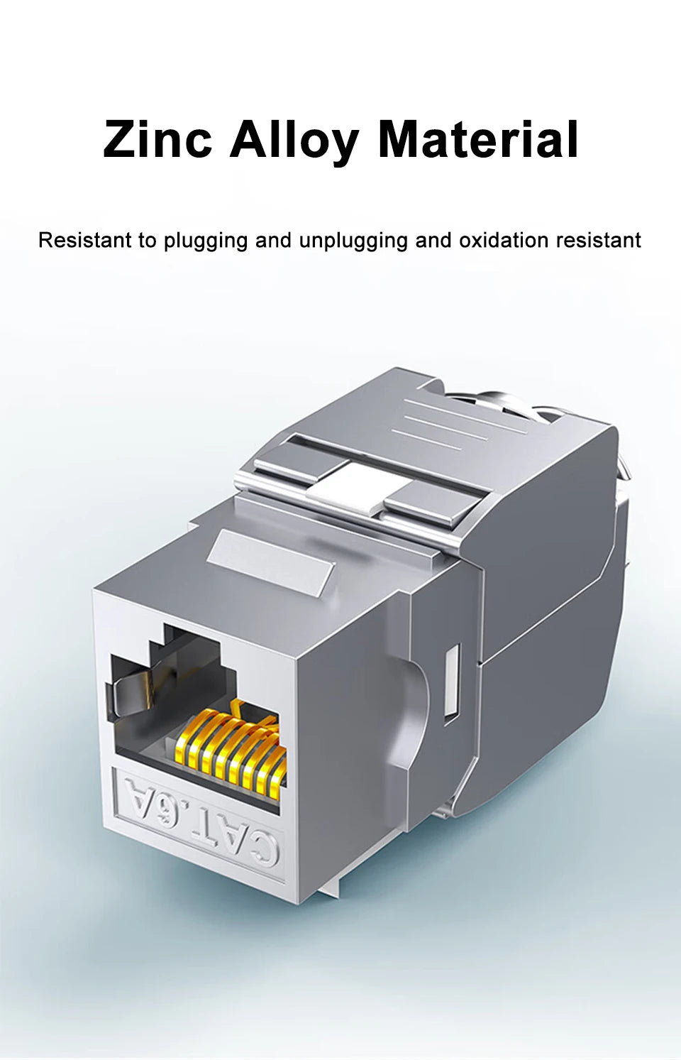 RJ45 Keystone Jack Module CAT8 Cat7 CAT6A Tool-Less STP Shielded Self-Locking CAT6 CAT5E Zinc Alloy Network Coupler Adapter