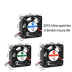 3010 4010 5010 3D Printer Cooling Fan, 12V 24V 5V 2Pin Low Noise, for Ender 3-Style J-Head Heatsink