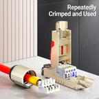 AMPCOM RJ45 Connector, CAT8 STP Tool Free Shielded Modular Plugs CAT7 CAT6A Zinc Alloy Field Termination Plug 40Gbps 2000Mhz