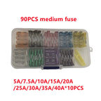 Car Fuses 5A to 40A Mini Small Medium Blade Fuse Assortment Kit 32V Automotive Electrical Replacement with Remover Clip